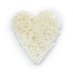 slice of white bread heart shape