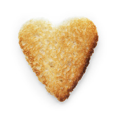 toasted slice of white bread heart shape