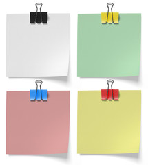 pieces paper pinned binder clips