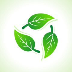 Green leaves make a recycle icon stock vector