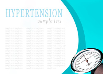 Naklejka premium Sphygmomanometer on blue, reflective background