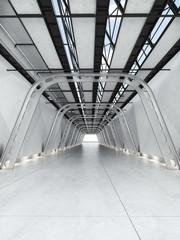 Fototapeta premium Modern futurisitc interior of a hall or walkway