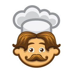 Smiling cook with mustache and chefs hat - 56828605