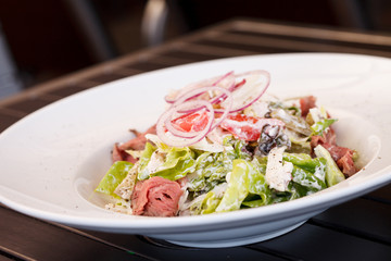 salad with beef