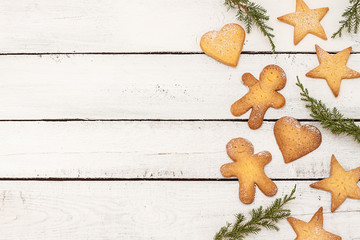 Christmas background with free text space - cookies pattern