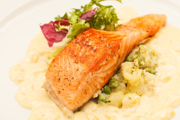 Salmon Steak with Vegetables