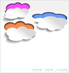 Paper white clouds background