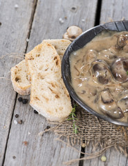 Portion of Cream Mushrooms