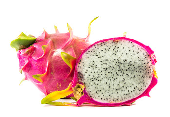Dragon Fruit isolated against white background.