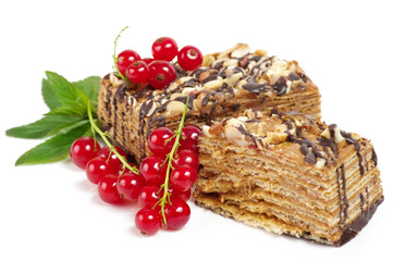 Raw berry and tasty cake