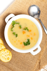 Baked potato cream soup with carrot