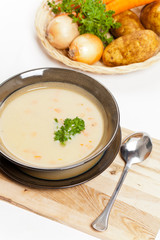 Fresh potato cream soup