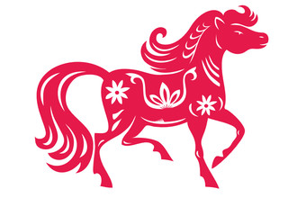Horse zodiac. Chinese Paper-cutting .