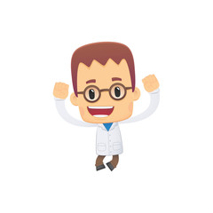 scientist. in various poses for use in advertising,