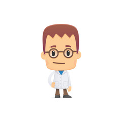 scientist. in various poses for use in advertising,