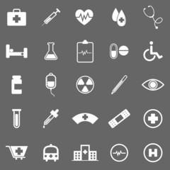 Medical icons on gray background