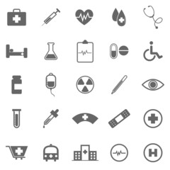 Medical icons on white background