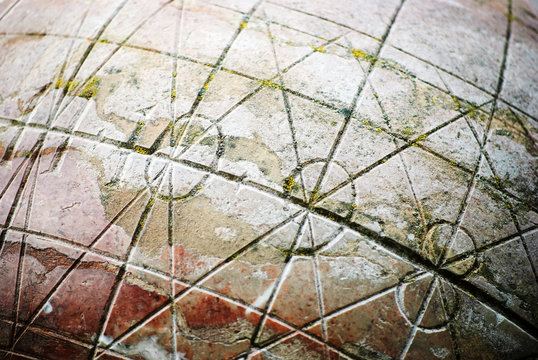old stone globe detail