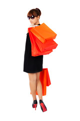 Young asian woman with shopping bags