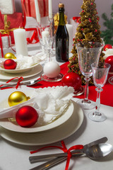 Wafer and gift on Christmas table
