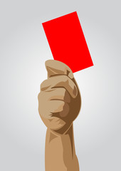 Naklejka premium Hand of a judge showing red card vector images