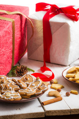 Plate of homemade cookies made from gingerbread
