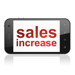 Marketing concept: Sales Increase on smartphone