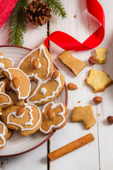Closeup of Christmas cookies on a plate