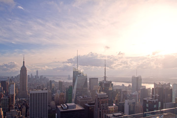 New York city at sunset