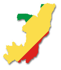 Carte / drapeau du Congo