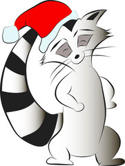Raccoon Santa Claus