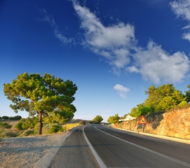 Mountain asphalt road.