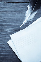 ink feather with envelope