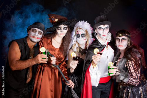 group of people  wearing for Halloween