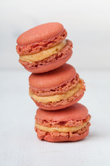 macaroons stacked on each other vertically