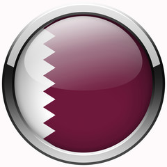 qatar flag gel metal button on white