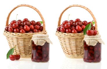 Fototapeta na wymiar cherry jam isolated on white