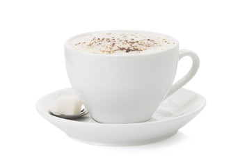 cup of coffee on white