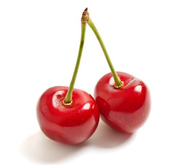 Two sweet cherry