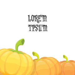 vector halloween invitation border with  pumpkins for design.