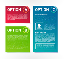 ABC vector colorful option banners