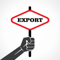 export word banner hold in hand stock vector