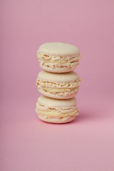 macaroons stacked on each other vertically
