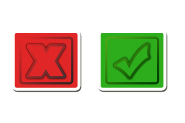 Check and cancel icons Buttons x und haken