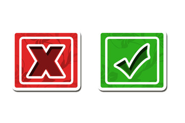 Check and cancel icons Buttons x und haken