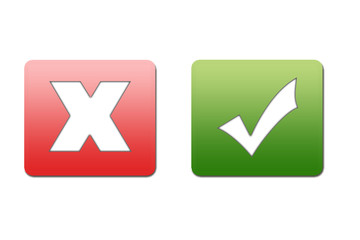 Check and cancel icons Buttons x und haken