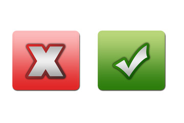 Check and cancel icons Buttons x und haken