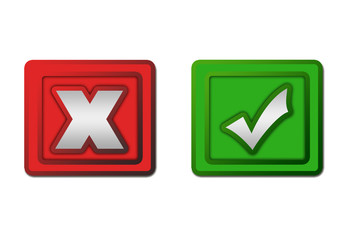 Check and cancel icons Buttons x und haken