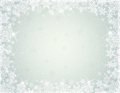 grey background with snowflakes, vector