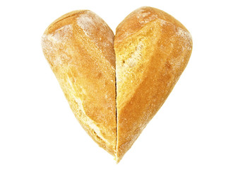 heart baguette bread